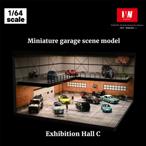 Diorama 1/64 Diecast Garage Model 3 LED Modes Model Cars Scene Display Case US - Picture 41 of 98