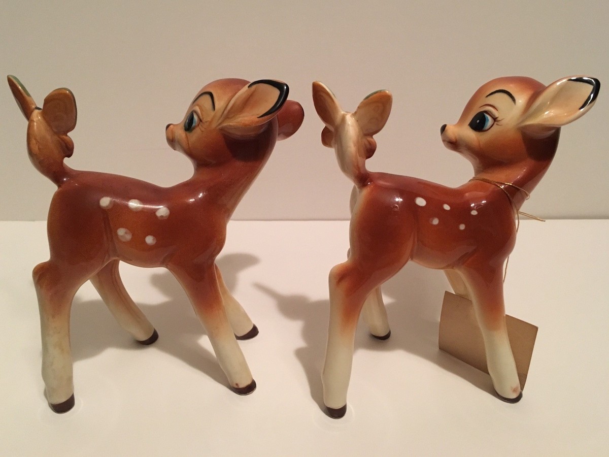 Disney Bambi Faline Figurines Walt Disney Production Japan Ceramic