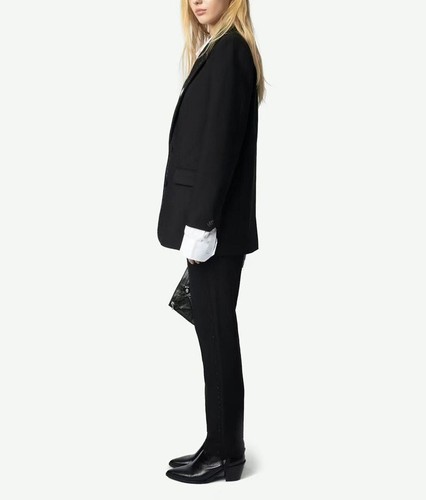 NEW Women Zadig & Voltaire Collared Hot Drilling Single Breasted Blazer Top XS-L - Picture 7 of 15