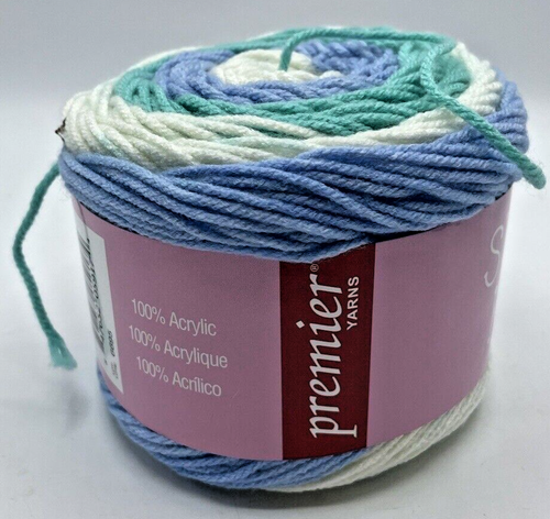 2 Rollen Süße Rolle Premier Garn Spearmint Pop 490 Yards je 5 Unzen #1047-18 NEU - Bild 4 von 6