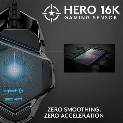 Logitech G502 Hero KDA Lightsync RRGB High Performance Gaming Mouse With Esports - Picture 3 of 17