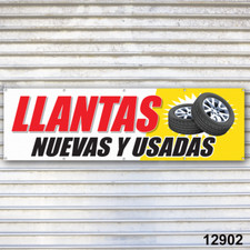 Llantas Nuevas y usadas Banner Signo Auto Repair Tire Dealer Service Bay