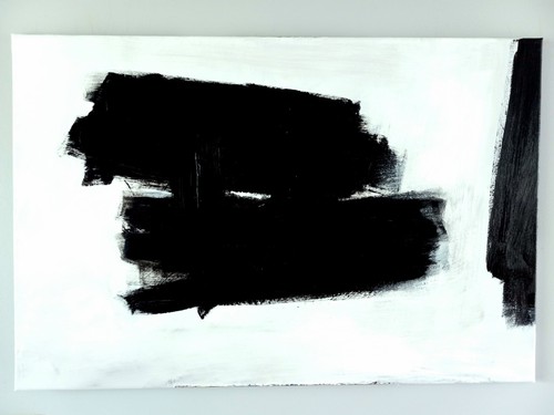 Original Abstract Painting in the style of Franz Kline, "Duologue"