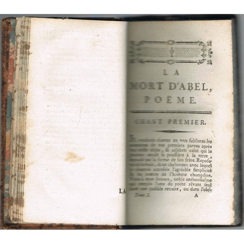Œuvres de GESSNER La MORT d'ABEL Le PREMIER NAVIGATEUR Édit Étienne SENS 1792 T1 - Picture 8 of 11