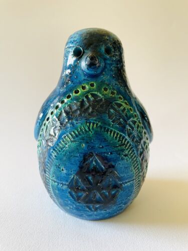 🟢 ALDO LONDI Rarissimo PINGUINO in ceramica Bitossi Rimini Blu 1960 vintage - Foto 2 di 9