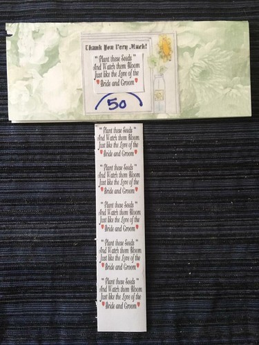 50 STICKERS for Wedding/Shower + Labeled POEM to Make UR own Seed Favors - Picture 4 of 5
