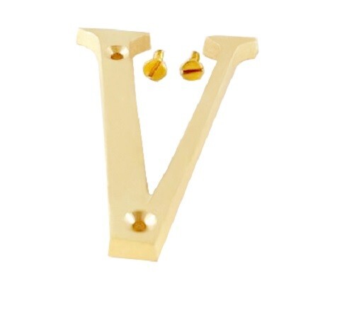 76 MM (3Inch) Alphabet AtoZ brass Letter Design Door House Address With 2 Screws - Picture 47 of 56