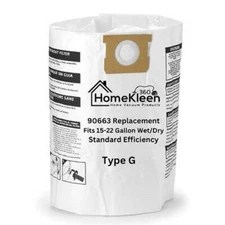 VacBagsUSA® Dust Filter Bag for 90663 Type G fits 15-22 Gallon Shop Vac