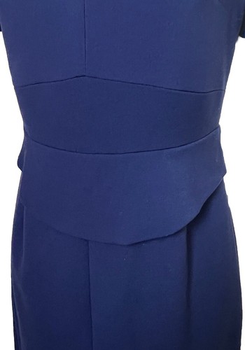 Hobbs Of London Kleid Schößchen Marineblau Passform Flair Karriere Klassiker Größe 6 - Bild 5 von 8