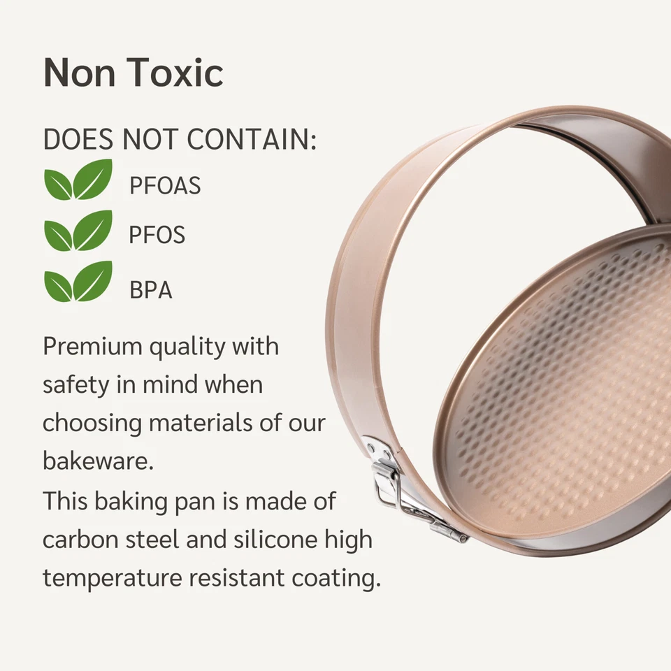 HAPPIELS Sartén antiadherente con forma de resorte | Molde para pastel de queso no tóxico a prueba de fugas Foto 4 de 4