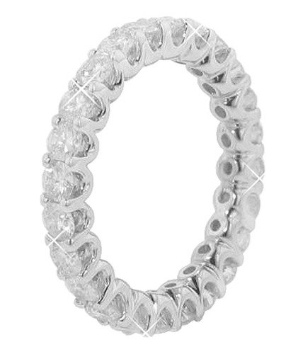 2.50 Ct. TW Round Diamond Eternity Wedding Band Ring Best Seller Ring 14-kt Gold - Picture 4 of 8