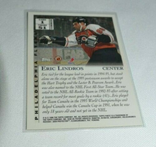 1996 TOPPS FINEST - ERIC LINDROS CENTER PHILADELPHIA FLYERS STERLING CARD 1 - Bild 4 von 4