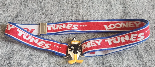 Vintage Looney Tunes Daffy Duck Stretch Elastic Belt Clip Buckle Red White Blue - Picture 2 of 8