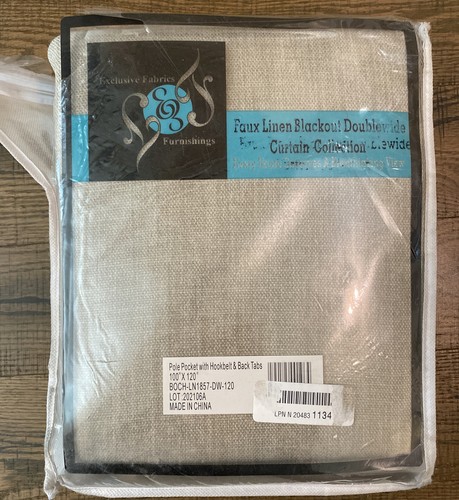 Extra breiter Kunstleinen Raum Verdunkelungsvorhang 1 Stoffbahn 100 x 120 Haferflocken - Bild 5 von 6