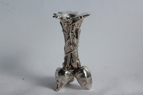 CHRISTOFLE Vase aux soldes trois carottes bronze argenté (58960)