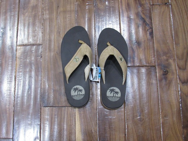 mens tan leather flip flops