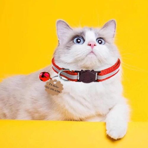 12 OR 4 Pack Reflective-Breakaway Cat Collars with Bells,Safety Buckle - Picture 19 of 21