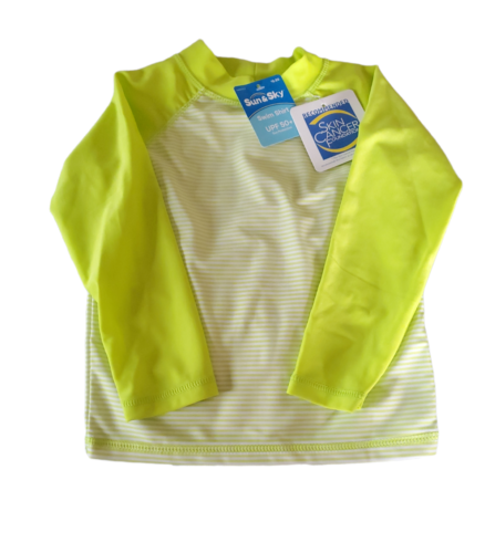 Kleinkind Schwimmshirt Hautausschlag mit Sonnenschutz UPF 50+ blau rosa gelb - Bild 2 von 12