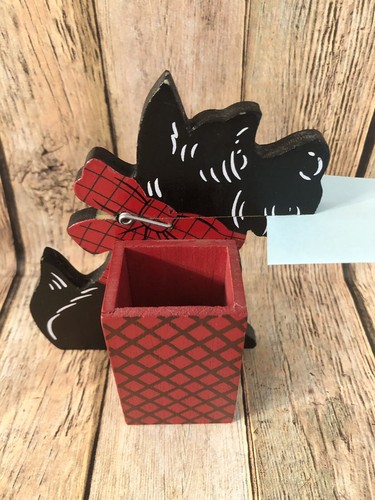 Jasco Kritter Klip Kaddy Vintage Holz Scottie Hund Schreibtisch Ablage - Bild 4 von 6