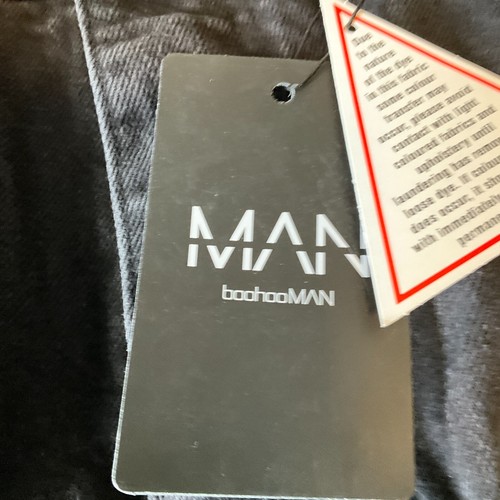 Boohoo Man Denim Cargo Jeans Mens Size 36 Black Pockets - Picture 3 of 21