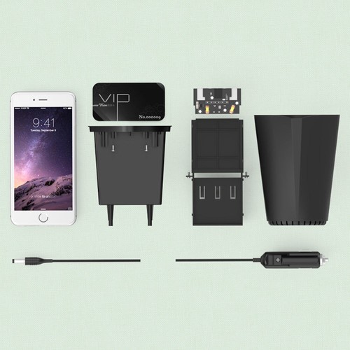 Orico UCH-C3 Black 3 USB Port Car Charger w/ Slot/Storage Cup for iPhone/Samsung - Picture 4 of 7