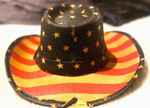 American Flag Straw Cowboy Hat Patriotic Shapeable Western - Picture 2 of 11