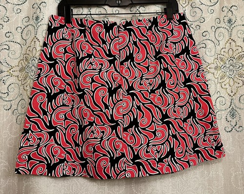 METROSTYLE Women's Skort Skirt Hot Pink Black Stretch Back Zip Size 10 (31"x17") - Picture 3 of 4