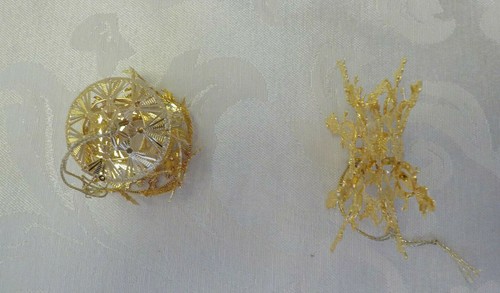 Danbury Mint 2013 Oro Decorazioni Natalizie 2 Nuovo con scatola Oro 23kt Filigrana Accentata NUOVO - Foto 10 di 12