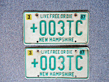 New Hampshire license plates  lot of 2   +003TC  Live Free or Die