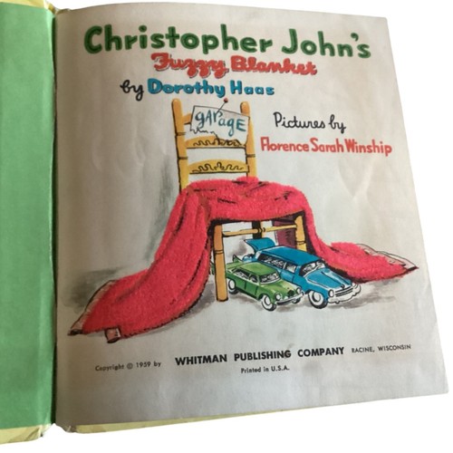 Vintage 1959 Christopher John's Fuzzy Blanket Tell A Tale Fuzzy Wuzzy Book - Picture 4 of 10