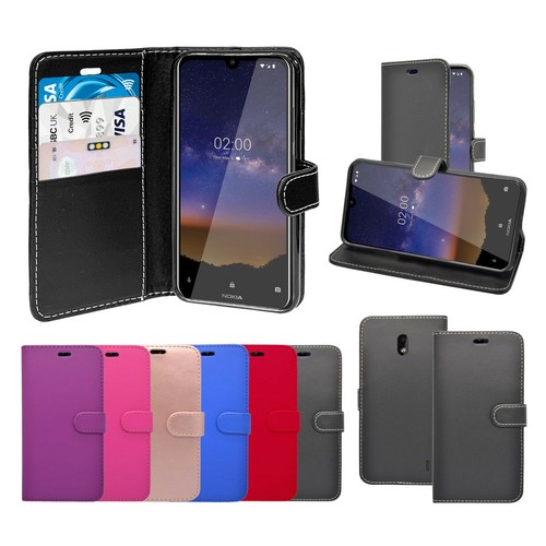 For Nokia 2.2 Phone Case Wallet Flip PU Leather Stand Card Slot Pouch Cover - Picture 12 of 16