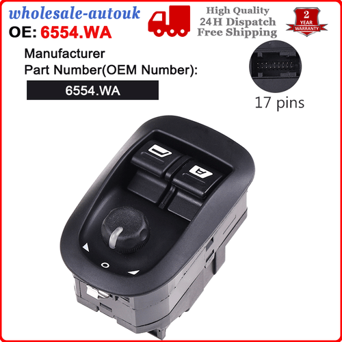 Electric Power Window Switch Mirror Button Control 6554.WA for Peugeot 206 306 - Picture 5 of 7