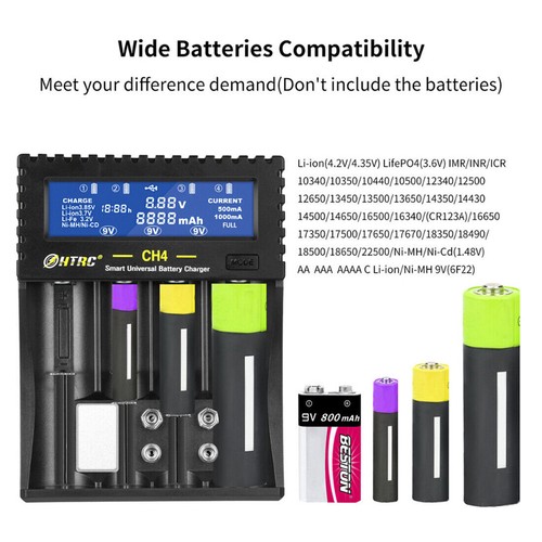 Cargador de batería HTRC CH4 para batería AAA AAA de iones de litio / Li-fe / Ni-CD 18650 9V AA - Imagen 5 de 5