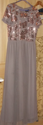R&M Richards Sequin ROSE GOLD/ MOCHA Mother of the Bride Dress Size 14 |  eBay