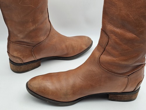 Sam Edelman Boots Womens 9.5 Penny Tall Knee High Riding Brown Leather Zip Heels - Picture 9 of 15