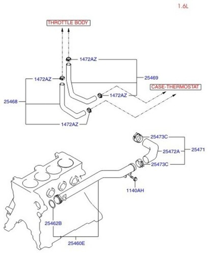 NEW Coolant Water Pipe Inlet For Kia Hyundai Accent Brio 2000-2011 Rio 2006-2011 - Picture 5 of 5