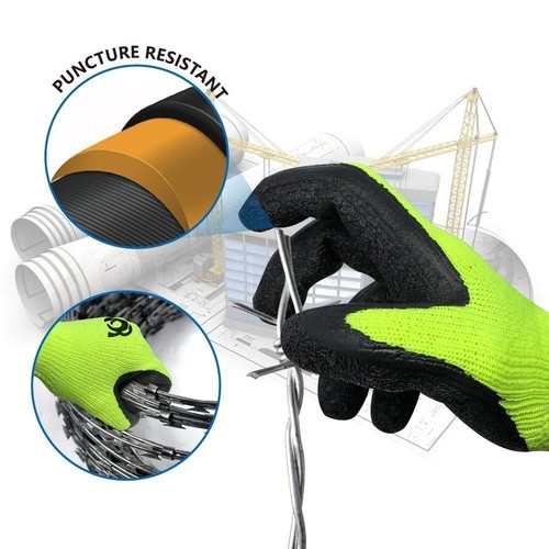 Thermal Winter Warm Thick Latex Coated Builders Gardening Gloves - Picture 4 of 6