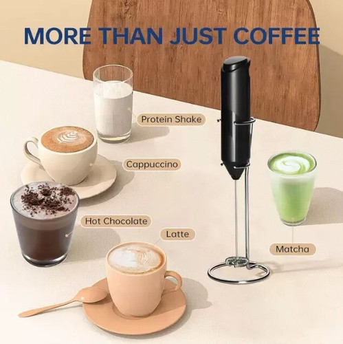 Milk Frother Handheld for Coffee - Electric Hand Blender, Mini Drink Mixer Whisk - Picture 2 of 14