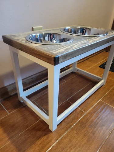 Elevated dog feeding station for Large dogs Elevated Dog Bowl Stand with 2 bowls - Picture 8 of 9