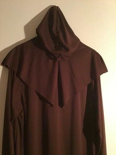 Monk Robe and Hood Costume Halloween Brown Size Medium - Picture 2 of 3