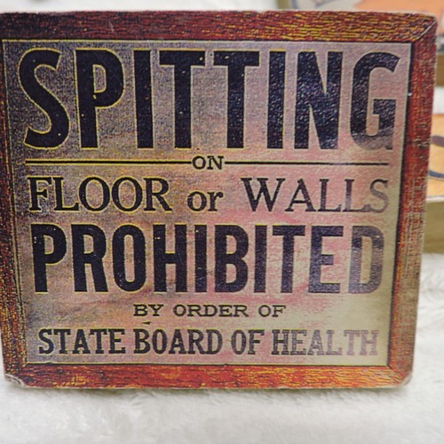 Vintage Tobacco Spitting Tractor Advertising Rustic Shelf Wooden Sign Blocks Set - Picture 6 of 16