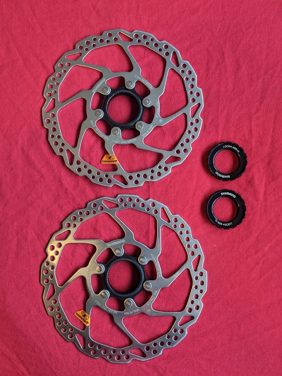 2X Shimano SM RT54 M 180mm Disc Brake Rotor Center Lock Front Rear Pair NEW