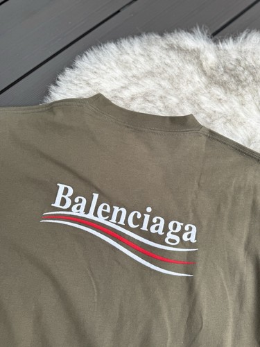 Balenciaga Campaign Logo Tshirt | Khaki | Size S / Small | Oversized Political - Picture 9 of 12