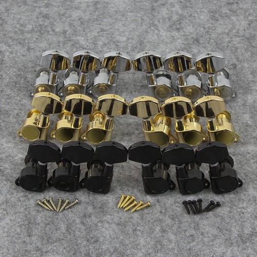 FLEOR 3x3 Sealed Guitar Tuning Pegs Machine Heads Keys 3L3R Tuners Big Buttons - Picture 5 of 15