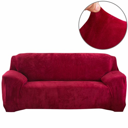 Plüsch Sofa Schonbezug Stretch Couch Bezug 1/2/3/4 Sitzer All Inclusive Schoner - Bild 21 von 41