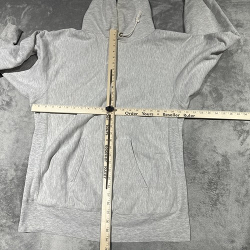 80s Champion Lands End Reverse Weave Hoodie Mens Size Large Gray Heavyweight - Picture 6 of 8