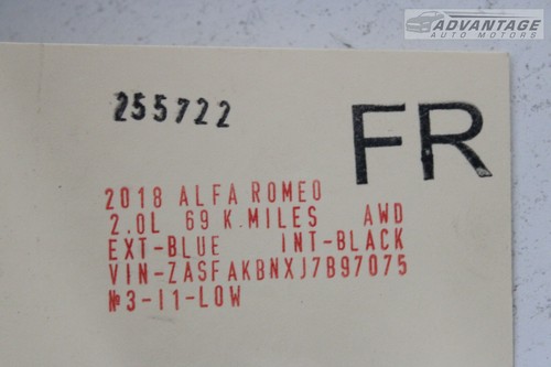 2017-2020 ALFA ROMEO GIULIA FRONT RIGHT DOOR WINDOW REGULATOR W/ CARRIER OEM - Picture 6 of 6
