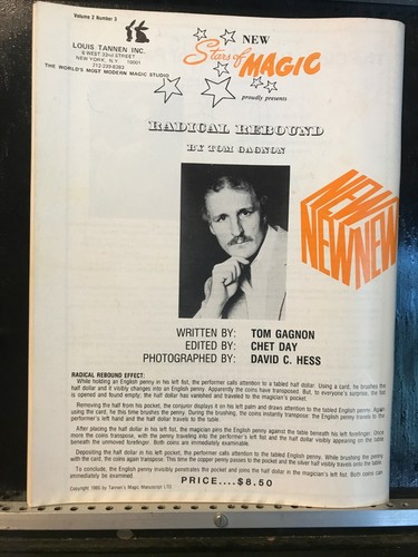 Revista Paul Harris Genii Magicians Magazine Magic Vintage Septiembre 1985 Página de Contenido - Imagen 2 de 3