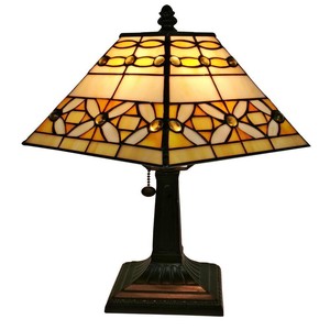 Jeweled Finish Table Lamp Square Shade Desk Light 15 Tall Meal Base Image Is Loading Jeweled Finish Table Lamp Square Shade Desk Light