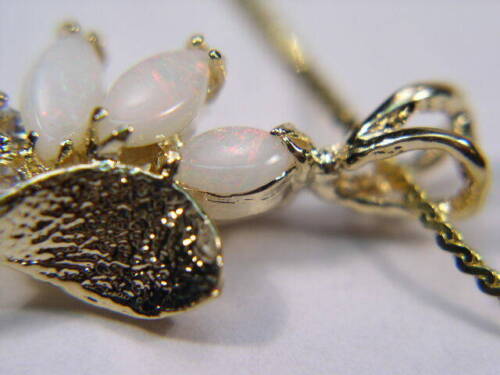 #** OPAL DESIGNER VINTAGE GEMSTONE SEMI-PRECIOUS PENDANT NECKLACE DHP206O - Picture 3 of 5